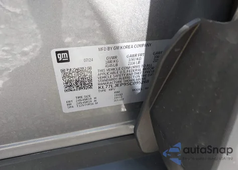 2025 Chevrolet Trax Fwd 2Rs from USA, damaged, VIN KL77LJEP9SC095268